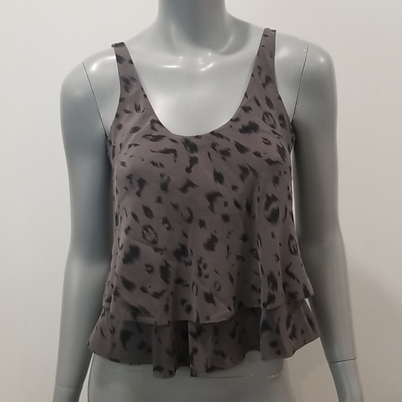 T. Babaton animal print silk tank size XS. GREY - Picture 2 of 7